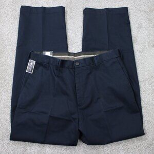 Haggar Chino Pants NWT Mens 34x29 Blue Work 2 Weekend Flat Front Comfort Waist